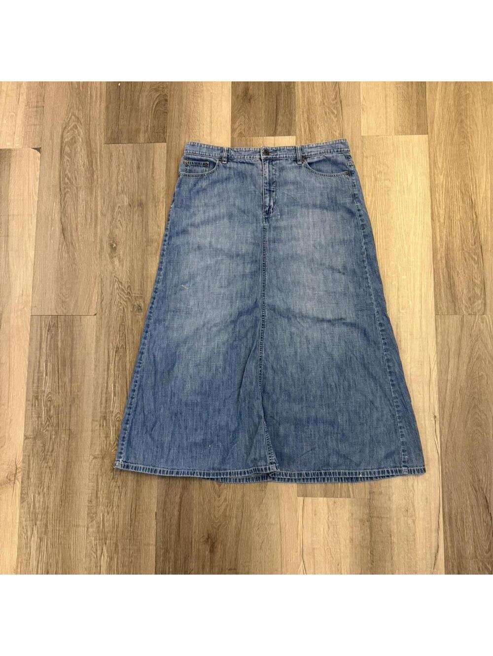 Lauren Ralph Lauren blue denim maxi skirt Size 14 #denim #maxiskirt